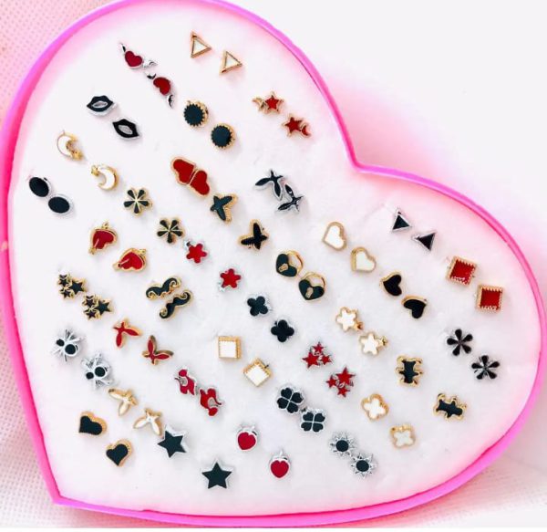 36 Pairs of Random Beautiful Stud Earrings for girls and baby girls